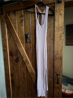 ALIX NYC Ribbed Sleeveless Maxi Dress in Dusty Pink